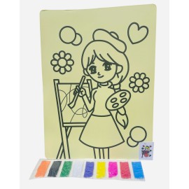 لوحة تلوين الرسامة  /ألوان رملية
